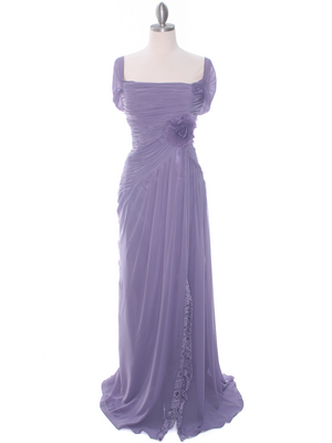 3198 Plum Chiffon Evening Dress, Plum