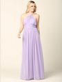 3206 Twisted Halter Neck Stretch Chiffon Bridesmaid Dress - Lilac, Front View Thumbnail