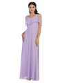 3263 Convertible Ruffle Top Off Shoulder Bridesmaid Dress - Lilac, Front View Thumbnail