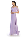 3263 Convertible Ruffle Top Off Shoulder Bridesmaid Dress - Lilac, Back View Thumbnail