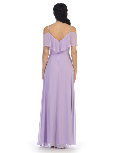 3263 Convertible Ruffle Top Off Shoulder Bridesmaid Dress - Lilac, Alt View Medium