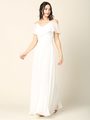 3263 Convertible Ruffle Top Off Shoulder Bridesmaid Dress - Off White, Front View Thumbnail