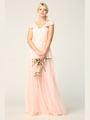 3314 Convertible Tulle Bridesmaid Dress - Blush, Back View Thumbnail