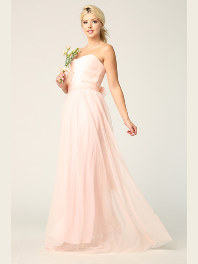 3314 Convertible Tulle Bridesmaid Dress - Blush, Alt View Medium