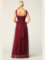 3314 Convertible Tulle Bridesmaid Dress - Burgundy, Alt View Thumbnail