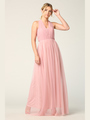 3314 Convertible Tulle Bridesmaid Dress - Dusty Rose, Front View Thumbnail