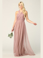 3314 Convertible Tulle Bridesmaid Dress - Mauve, Back View Thumbnail