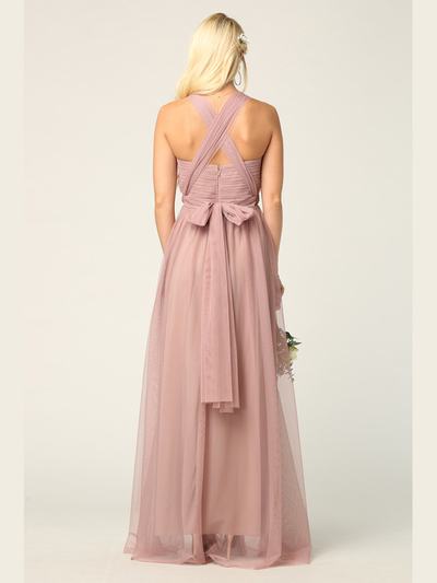 3314 Convertible Tulle Bridesmaid Dress - Mauve, Alt View Medium