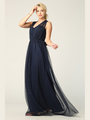 3314 Convertible Tulle Bridesmaid Dress - Navy, Front View Thumbnail