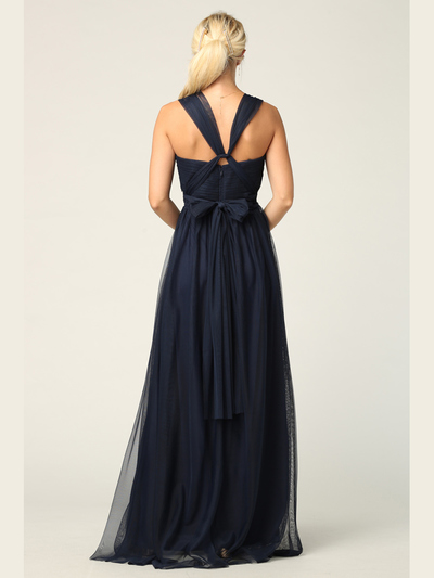 3314 Convertible Tulle Bridesmaid Dress - Navy, Alt View Medium