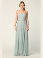 3314 Convertible Tulle Bridesmaid Dress - Sage, Front View Thumbnail