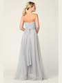 3314 Convertible Tulle Bridesmaid Dress - Silver, Back View Thumbnail
