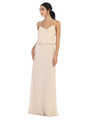 3318 Spaghetti Strap Blouson Top Bridesmaid Dress - Champagne, Front View Thumbnail