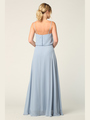 3318 Spaghetti Strap Blouson Top Bridesmaid Dress - Dusty Blue, Back View Thumbnail
