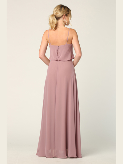 3318 Spaghetti Strap Blouson Top Bridesmaid Dress - Mauve, Alt View Medium