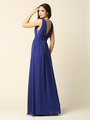 3329 V-neck Front And Back Long Evening Dress - Royal, Alt View Thumbnail
