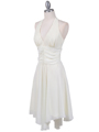 3329 Ivory Halter Top Chiffon Cocktail Dress - Ivory, Alt View Thumbnail