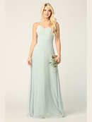 3341 Chiffon Evening Dress With Convertible Shoulder Straps, Sage