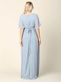 3391 Empire Waist Evening Dress with Tie String Back - Dusty Blue, Alt View Thumbnail