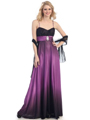 3560 Two Tone Sweetheart Evening Dress - Purple Black, Front View Thumbnail