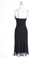 3574 Black Pleated Satin Top Dress - Black, Back View Thumbnail