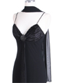 3574 Black Pleated Satin Top Dress - Black, Alt View Thumbnail