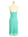 3574 Pleated Satin Top Turquoise Dress - Turquoise, Back View Thumbnail
