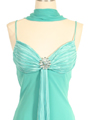 3574 Pleated Satin Top Turquoise Dress - Turquoise, Alt View Thumbnail