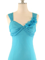3684 Turquoise Criss-Cross Back Dress - Turquoise, Alt View Thumbnail