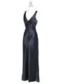 3687 Black Satin Evening Dress - Black, Alt View Thumbnail