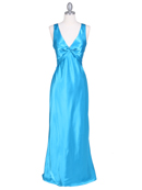 3687 Turquoise Satin Evening Dress, Turquoise