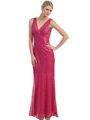3734 Shimmer Evening Dress - Fuschia, Front View Thumbnail