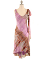 3749 Lt. Purple Abstract Printed Dress - Light Purple, Front View Thumbnail