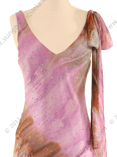 3749 Lt. Purple Abstract Printed Dress - Light Purple, Alt View Medium