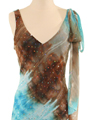 3749 Turquoise Abstract Printed Dress - Turquoise, Alt View Thumbnail