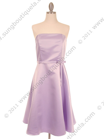 375 Strapless Lilac Evening Dress - Lilac, Front View Medium