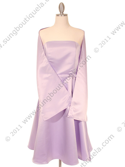 375 Strapless Lilac Evening Dress - Lilac, Alt View Medium