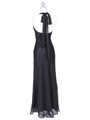 3762 Black Chiffon Halter Evening Dress - Black, Back View Thumbnail