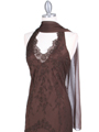 3762 Brown Chiffon Halter Evening Dress - Brown, Alt View Thumbnail