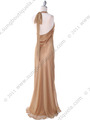 3762 Khaki Chiffon Halter Evening Dress - Kahki, Back View Thumbnail