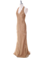 3762 Khaki Chiffon Halter Evening Dress - Kahki, Alt View Thumbnail