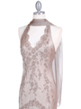 3762 Taupe Chiffon Halter Evening Dress - Taupe, Alt View Thumbnail