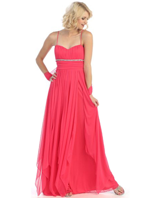 3787 Sweetheart Evening Dress, Coral