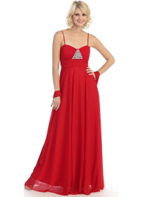 3791 Pleated Sweetheart Evening Dress, Black