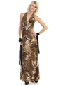 3797 Leopard Evening Dress - Brown Black, Front View Thumbnail