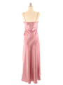 3802 Rose Satin Evening Dress - Rose, Back View Thumbnail