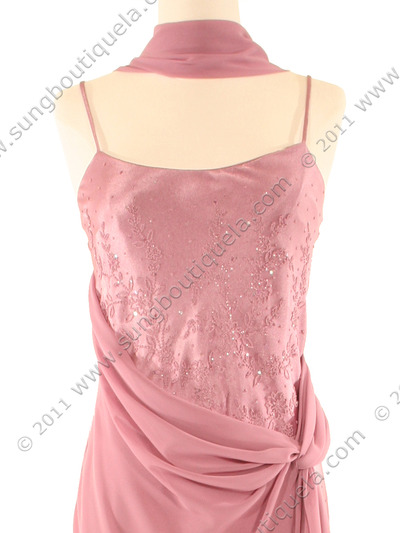 3802 Rose Satin Evening Dress - Rose, Alt View Medium