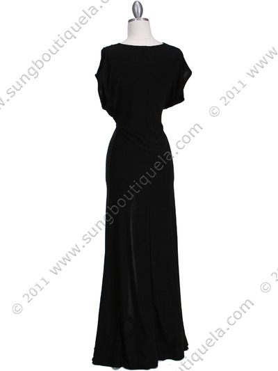3817D Black Evening Dress - Black, Back View Medium