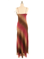 3842 Maroon Mixed Evening Dress - Maroon, Back View Thumbnail