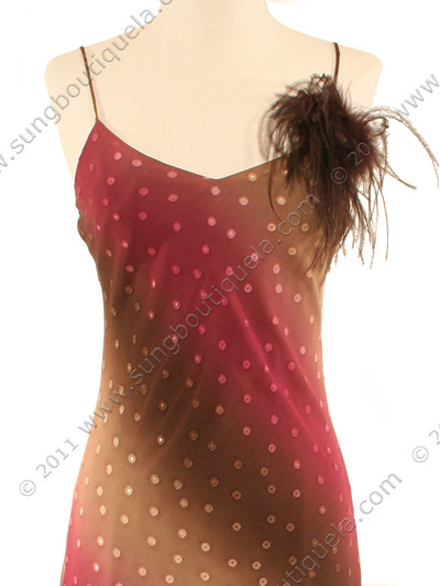 3842 Maroon Mixed Evening Dress - Maroon, Alt View Medium